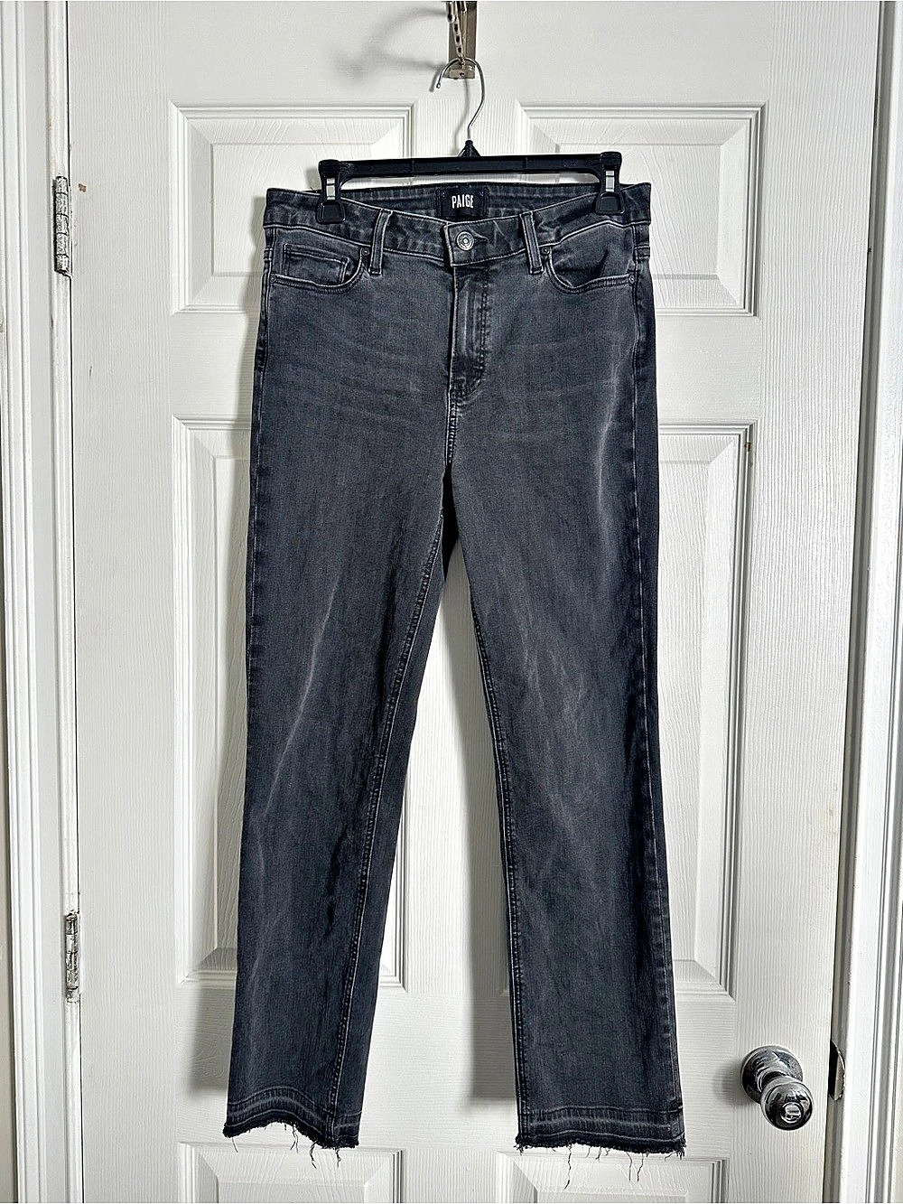 Paige Cindy Straight Jeans in Gray Waist 29